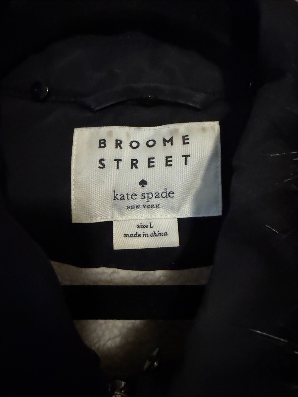 kate spade Black Utility Jacket with Faux Fur Collar - Picture 3 of 4